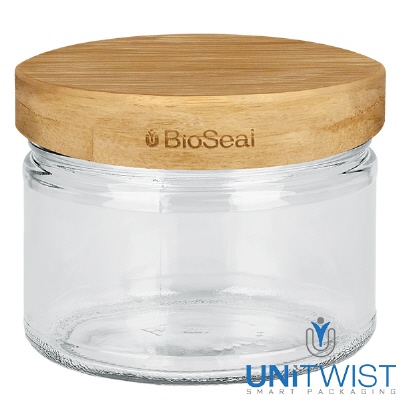 Bild 540ml Rundglas + BioSeal 2-in-1 Holzdeckel UNiTWIST