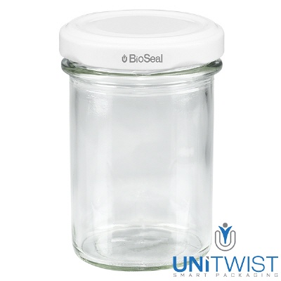 Bild 230ml Sturzglas mit BioSeal Deckel weiss UNiTWIST