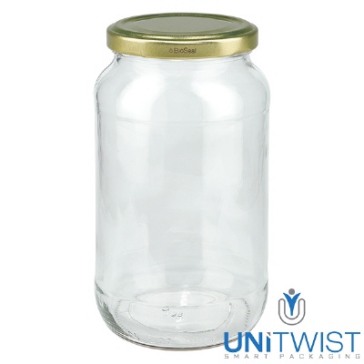 Bild 1062ml Rundglas mit BioSeal Deckel gold UNiTWIST